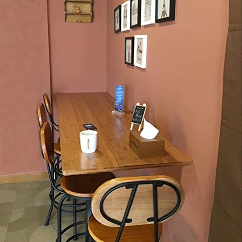 Naturbambus Folding Wand- Klapptisch Klapp Heavy Duty Wandhalterung Tisch Küche Esstisch Schreibtisch-Computer- Schreibtisch Trestle Desk(80x60cm32x24in) von FRINZA