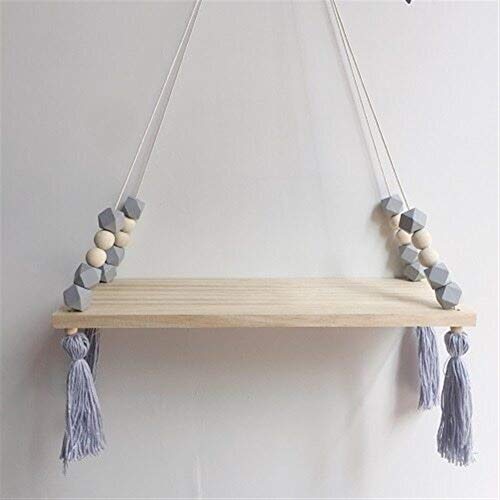Wand Clapboard Nordic- Kinderzimmer scherzt Dekor Quasten Lagerung Regal Rack-Wand- Hängen Holz Spielzeug Modell Baby-Kind-Raum- Furnish Artic Home Decoration(Light Grey) von FRINZA