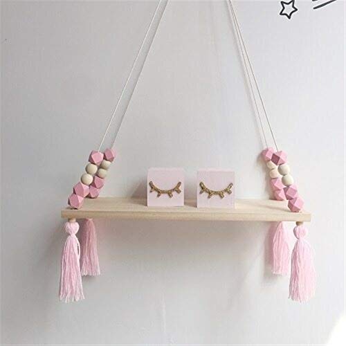 Wand Clapboard Nordic- Kinderzimmer scherzt Dekor Quasten Lagerung Regal Rack-Wand- Hängen Holz Spielzeug Modell Baby-Kind-Raum- Furnish Artic Home Decoration(Roze) von FRINZA