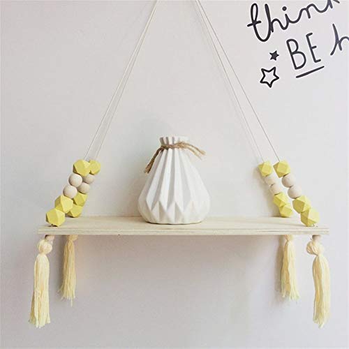Wand Clapboard Nordic Kinderzimmer & Kids Decor Quasten Lagerung Regal Rack-Wand- Hängen Holz Spielzeug Modell Baby-Kind-Raum- Furnish Artic Home Decoration(Giallo) von FRINZA