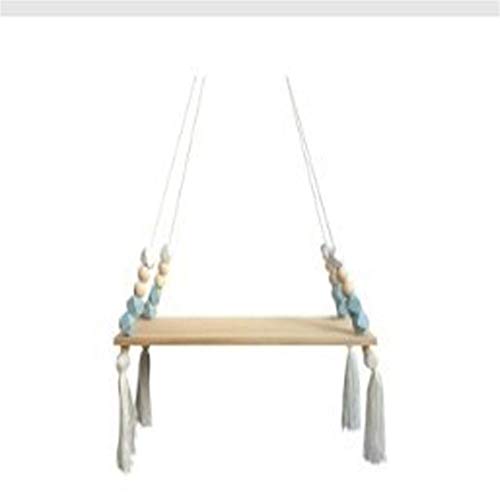 Wand Clapboard Nordic Kinderzimmer & Kids Decor Quasten Lagerung Regal Rack-Wand- Hängen Holz Spielzeug Modell Baby-Kind-Raum- Furnish Artic Home Decoration(White Blue) von FRINZA
