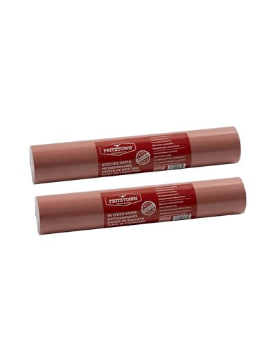FRITZTOWN® Butcher Paper Deluxe Pink 44cm x 50m Rolle | Lebensmittelsicher | Kraftpapier Grillpapier | Ideal für BBQ, Smoken, Räuchern und Fleischverpackung (2 Stück) von FRITZTOWN