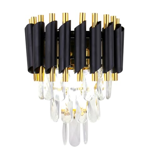 FRIXCHUR Moderne Kristall Wandleuchte Schwarz - 3-Stufen Beleuchtung für Schlafzimmer, Badezimmer, Esszimmer, Wohnzimmer, Flur - Nachttisch Licht FRIXCHUR Moderne Kristall Wandleuchte Schwarz - 3-Stufen Beleuchtung für Schlafzimmer, Badezimmer, Esszimmer, Wohnzimmer, Flur - Nachttisch Licht von FRIXCHUR