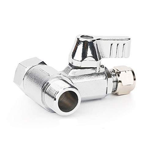 Frizzlife Messing-Wasser-Adapter-Tee, 3/8", Außengewinde & Außengewinde 1/4" OD Kompressions-Winkel-Stop-Adapterventil für Wasserfilter von FRIZZLIFE