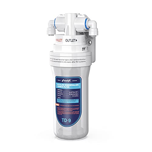 Frizzlife TD-9 Alkalisch Remineralisiert nder Sink Water Filter - Post Filter für RO Reverse Osmosis System, reduziert Chlor, reguliert Geschmack & PH, stellt essentielle Mineralien wieder her von FRIZZLIFE