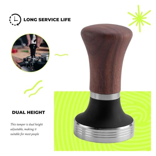 Kaffee Tamper Pulver Hammer Drücken Walnuss Griff Kaffee Distributor For Kaffee Und Espresso Hammer Tamper von FRJOKPVIM