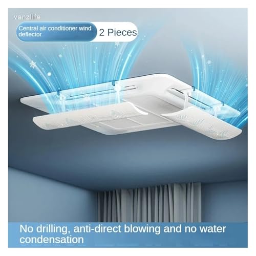 Zentrale Klimaanlage Windschutzscheibe Decke Abgehängte Deflektor Schallwand Anti Direkt Blasen Kassette Wind Guider Universal(Ducted AC 60cm 2PCS) von FRJOKPVIM