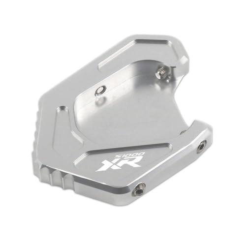 FRKXQVPZL Motorrad Seitenstützfuß Motorrad CNC Kickstand Seitenständer Ständerverlängerung Vergrößerungspad Für B&M&W S1000XR S1000 XR S 1000 XR 2020 2021 2022(Silver-1) von FRKXQVPZL