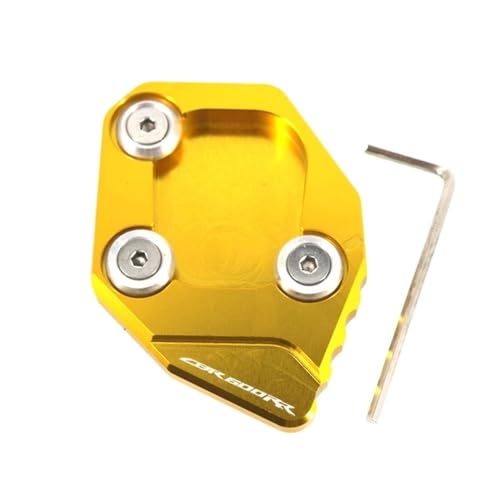 Für H&ON&DA CBR600RR CBR 600 RR CBR 600RR CBR600 RR 2013-2017 Motorrad CNC Kickstand Fuß Seitenständer Verlängerungspolster Stützplatte(Gold-3) von FRKXQVPZL