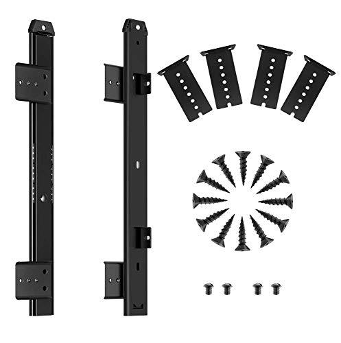 FRMSAET Heavy Duty 305/355/405/455 mm Dicke Stahlkonstruktion Kugellager Tastaturschieber Tastaturschubladenschieber Fachzubehör Schrankmöbel Hardware Schienen (305 mm, schwarz) von FRMSAET