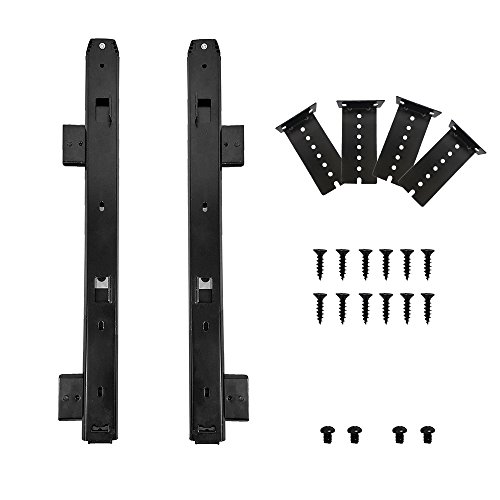 FRMSAET Heavy Duty 305/355/405/455 mm Dicke Stahlkonstruktion Kugellager Tastaturschieber Tastaturschubladenschieber Fachzubehör Schrankmöbel Hardware Schienen (405 mm, schwarz) von FRMSAET