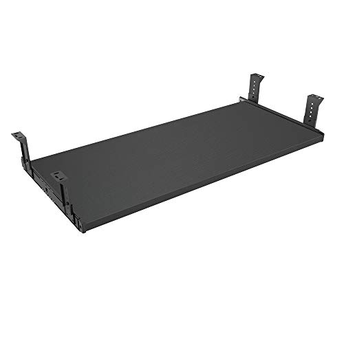 FRMSAET Möbelzubehör Büroproduktanzüge Hardware 53 cm / 60 cm / 76 cm Tastatur Schubladenfach Holzhalter unter dem Schreibtisch Höhenverstellbare Plattform. (76 cm, schwarz) von FRMSAET