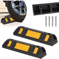 Froadp - Anfahrschutz Parkstopper Set, Radstopp Parkbegrenzung, Garagenstopper Einparkhilfe aus Gummi, Parkplatzmarkierung (2 paar) von FROADP