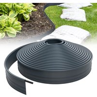 15m Flexible Rasenkante Kunststoff Beetumrandung Gartenumrandung 9.6cm Hoch Rasen Beeteinfassung für Gartenkante, Wege, Begrenzungen (Anthrazit) von FROADP