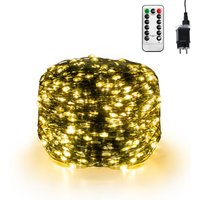 Froadp 200m LED Lichterkette aus Kupferdraht Innen Außen Wasserdicht IP44 Lichterketten Vorhang mit Fernbedienung 2000 LEDs Lampenkette mit 8 von FROADP