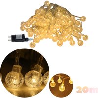 Froadp 20m Lichterketten Innen 160 LED Warmweiß Kristall Kugel String Lichte mit 8 Modi & Speicherfunktion IP44 Wasserdichte Transparent von FROADP