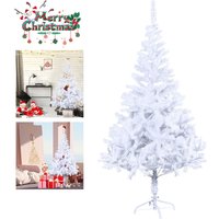 Froadp 210cm Künstliche Weihnachtsbäume Weiß PVC Künstlicher Weihnachten Baum Tannenbaum Kiefernadel mit 750 Stück Zweige & Metall Ständer von FROADP