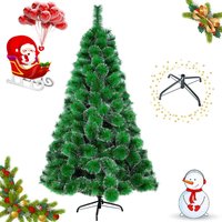 Froadp 210cm Schnee-Effekt Künstlicher Tannennadeln Weihnachtsbaum Künstliche Weihnachtsbäume Kiefernadel mit 320 Stück Zweige & Metall Ständer von FROADP