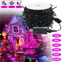 Froadp 30m LED Lichterkette 300 LEDs Lichterketten Vorhang Außen mit Stecker IP44 Wasserdicht Weihnachtsbeleuchtung mit 8 Leuchtmodi Bunt Lampenkette von FROADP