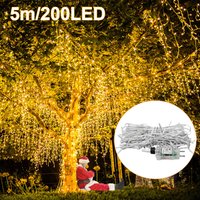 Froadp 5m Lichterketten Eiszapfen LED Vorhang 200 LEDs Transparent Regenkette 8 Lichtmodi Aesthetic Weihnachts Warmweiß Partydekoration Lichtervorhang von FROADP