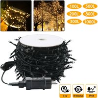 Froadp 80m LED Lichterkette 800 LEDs Lichterketten Vorhang Außen mit Stecker IP44 Wasserdicht Weihnachtsbeleuchtung mit 8 Leuchtmodi WarmWeiß von FROADP
