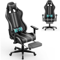 Froadp - Gaming Stuhl Massage Bürostuhl Ergonomisch 136 kg Belastbarkeit Komfort Gepolstert Drehsessel mit Verstellbare Lendenkissen, Kopfkissen und von FROADP