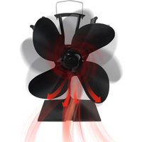 Kaminventilator Ohne Strom Kamin Ventilator mit 4 Blättern Schwarz Ofenventilator Lüfter Wärmebetriebener Ofen Ventilator Stromloser Ausstattung für von FROADP