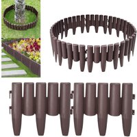 Froadp - Rasenkante Kunststoff 60 Stück 28x24cm Plastik Beetumrandung Palisade Mähkante Randstein Holzoptik Beeteinfassung Dekorative Garten Zäune von FROADP