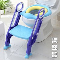 Toilettentrainer für Kinder 1-7 Jahre, Lerntöpfchen mit pu Gepolstert Toilettensitz, Faltbar Töpfchentrainer (Lila) - Froadp von FROADP