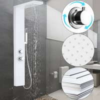 Regendusche System Edelstahl Gebürstet Duschpaneel Wandmontage Duschset Handbrause Luxus Duscharmatur Set für Bad (Weiß) - Froadp von FROADP