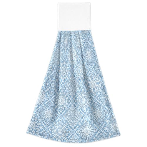 Badetücher, Weihnachten, hellblau, weiß, Schneeflocke, Küche, weiche Geschirrtücher für Frauen, Spa, 2 Stück Badetücher, Weihnachten, hellblau, weiß, Schneeflocke, Küche, weiche Geschirrtücher für Frauen, Spa, 2 Stück von FRODOTGV