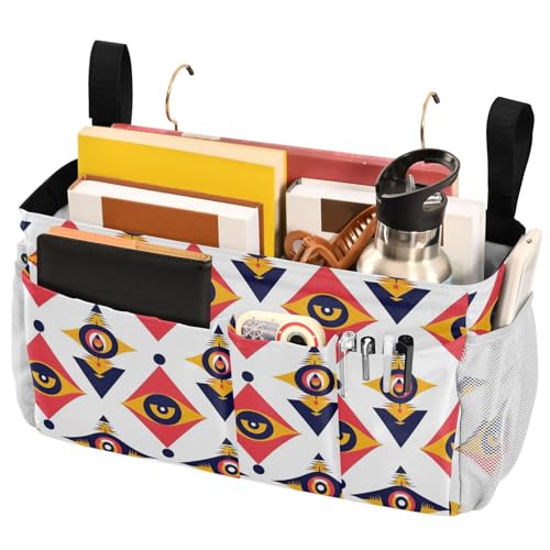 FRODOTGV Abstrakt Evil Eye Nachttisch-Aufbewahrungskorb mit festen Riemen und Wasserflaschenhalter, hängende Organizer-Taschen für Schlafzimmer, Dachboden, Zelt, Vorhang, Etagenbett-Regal, Zubehör FRODOTGV Abstrakt Evil Eye Nachttisch-Aufbewahrungskorb mit festen Riemen und Wasserflaschenhalter, hängende Organizer-Taschen für Schlafzimmer, Dachboden, Zelt, Vorhang, Etagenbett-Regal, Zubehör von FRODOTGV