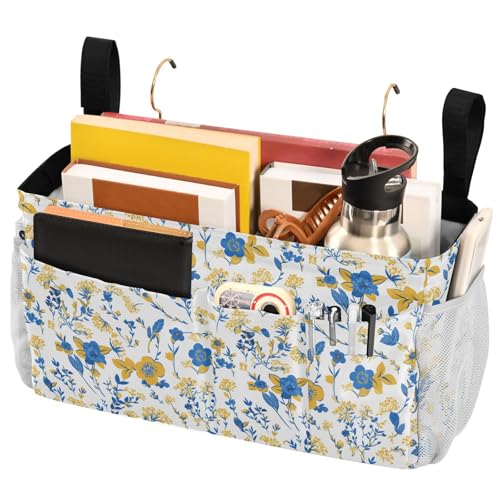FRODOTGV Bedside Caddy French Farmhouse Organizer Taschen mit festen Riemen und Wasserflaschenhalter für Zuhause, Etagenbett, Schlafsaal, Sofa von FRODOTGV