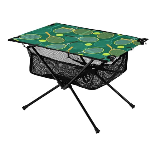 FRODOTGV Faltbarer Picknick-Tischtennisbälle, grün, waschbar, Campingtisch mit Stauraum für Strand, Angeln, Camping von FRODOTGV