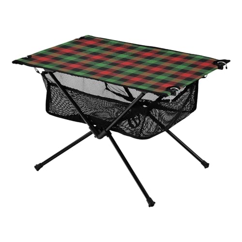 FRODOTGV Faltbarer Tisch mit Weihnachtstisch, zusammenklappbar, tragbar, mit Tragetasche, für Fische, Grillen, Camping, Rot / Grün von FRODOTGV