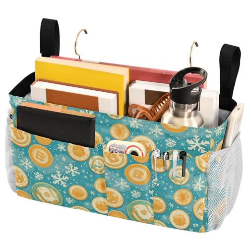 FRODOTGV Flying Bitcoins and Snowflakes Nachttisch-Organizer mit festen Gurten und Wasserflaschenhalter, hängende Organizer-Taschen für Nachttischregal und Etagenbett-Regal FRODOTGV Flying Bitcoins and Snowflakes Nachttisch-Organizer mit festen Gurten und Wasserflaschenhalter, hängende Organizer-Taschen für Nachttischregal und Etagenbett-Regal von FRODOTGV