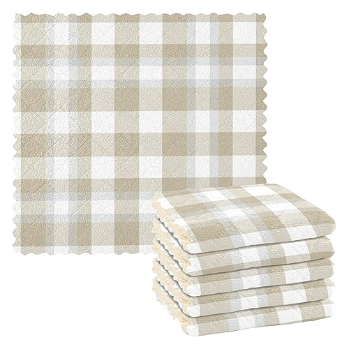 FRODOTGV Geschirrtücher aus Frottee, Baumwolle, Tartan-Muster, Braun / Taupe FRODOTGV Geschirrtücher aus Frottee, Baumwolle, Tartan-Muster, Braun / Taupe von FRODOTGV