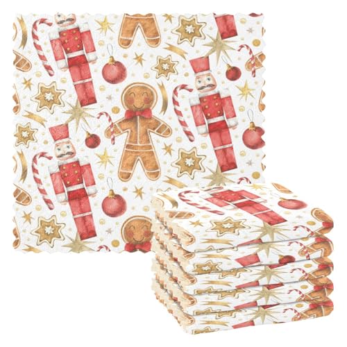 FRODOTGV Gingerbreadman Nussknacker Weihnachten Geschirrtücher Küche Blau Mikrofaser Reinigungstücher Küche saugfähiges Küchentuch FRODOTGV Gingerbreadman Nussknacker Weihnachten Geschirrtücher Küche Blau Mikrofaser Reinigungstücher Küche saugfähiges Küchentuch von FRODOTGV
