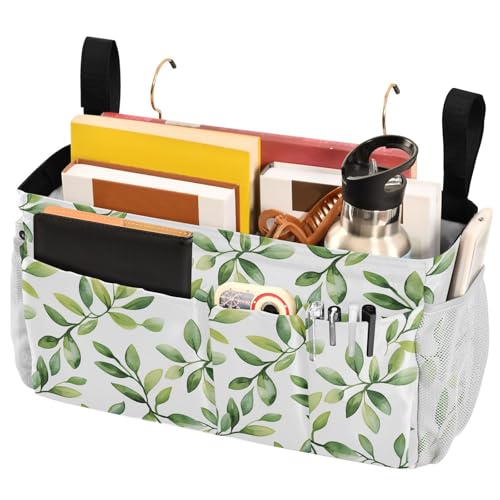 FRODOTGV Green Branch Nachttisch-Organizer mit nahtlosem Muster, Hängeorganizer mit großen Taschen und Flaschenhalter für Schlafsaal, Etagenbett, Loft, Krankenhausbett FRODOTGV Green Branch Nachttisch-Organizer mit nahtlosem Muster, Hängeorganizer mit großen Taschen und Flaschenhalter für Schlafsaal, Etagenbett, Loft, Krankenhausbett von FRODOTGV