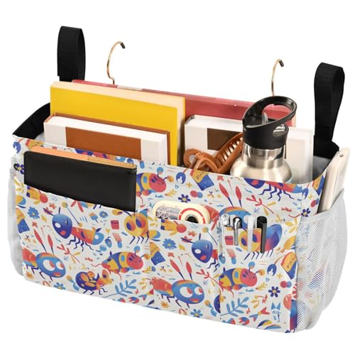 FRODOTGV Lustige Nachttisch-Aufbewahrungstasche mit großen Taschen und Flaschenhalter, Organizer-Taschen für Zuhause, Etagenbett, Schlafsaal, Sofa von FRODOTGV