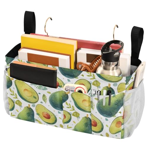 FRODOTGV Lustiger Avocado-Nachttisch-Caddy mit Taschen, Hängeorganizer für Zuhause, Etagenbett, Schlafsaal, Sofa von FRODOTGV