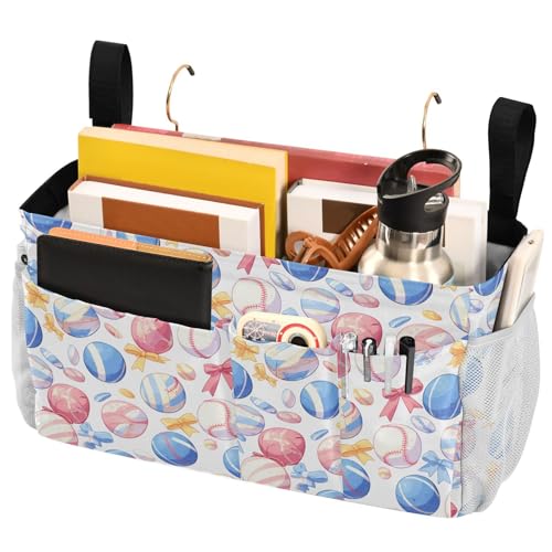 FRODOTGV Nachttisch-Aufbewahrungstasche zum Aufhängen, Organizer mit großen Taschen und Flaschenhalter für Etagenbett-Zubehör, Schlafsaal, Blau gestreift FRODOTGV Nachttisch-Aufbewahrungstasche zum Aufhängen, Organizer mit großen Taschen und Flaschenhalter für Etagenbett-Zubehör, Schlafsaal, Blau gestreift von FRODOTGV
