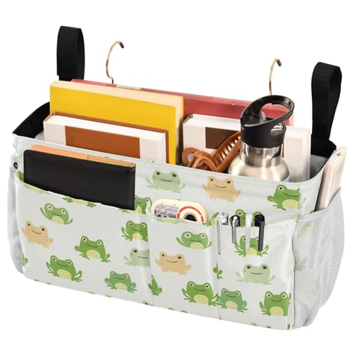 FRODOTGV Nachttisch-Caddies mit lustigen Frosch-Muster, mit großen Taschen und Flaschenhalter, Aufbewahrungstaschen, Tasche für Etagenbett-Zubehör, Schlafsaal-Aufbewahrung FRODOTGV Nachttisch-Caddies mit lustigen Frosch-Muster, mit großen Taschen und Flaschenhalter, Aufbewahrungstaschen, Tasche für Etagenbett-Zubehör, Schlafsaal-Aufbewahrung von FRODOTGV