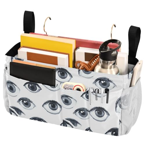 FRODOTGV Nachttisch-Caddy-Aufbewahrungstasche mit Taschen, Aufbewahrungstaschen, Tasche für Nachttischregal und Etagenbett, Regal, Schwarz und Weiß, Böse Blicke FRODOTGV Nachttisch-Caddy-Aufbewahrungstasche mit Taschen, Aufbewahrungstaschen, Tasche für Nachttischregal und Etagenbett, Regal, Schwarz und Weiß, Böse Blicke von FRODOTGV