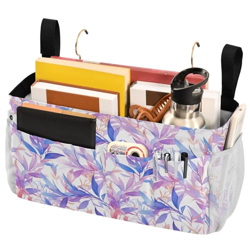 FRODOTGV Nachttisch-Caddy-Aufbewahrungstasche mit großen Taschen und Flaschenhalter, Hängeorganizer für Nachttischregal und Etagenbett, Regal, Aquarell-Blätter, Zweigmuster FRODOTGV Nachttisch-Caddy-Aufbewahrungstasche mit großen Taschen und Flaschenhalter, Hängeorganizer für Nachttischregal und Etagenbett, Regal, Aquarell-Blätter, Zweigmuster von FRODOTGV