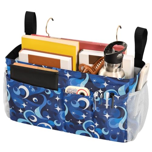 FRODOTGV Nachttisch-Caddy mit festen Gurten und Wasserflaschenhalter, Aufbewahrungstaschen, Tasche für Nachttischregal und Etagenbett, Blau FRODOTGV Nachttisch-Caddy mit festen Gurten und Wasserflaschenhalter, Aufbewahrungstaschen, Tasche für Nachttischregal und Etagenbett, Blau von FRODOTGV