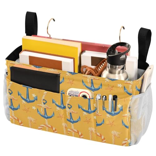 FRODOTGV Nachttisch-Caddy mit festen Gurten und Wasserflaschenhalter, Aufbewahrungstaschen, Tasche für Schlafzimmer, Dachboden, Zelt, Vorhang, Etagenbett, Regal, Zubehör, Ozean, Ozean, Seil, Safran FRODOTGV Nachttisch-Caddy mit festen Gurten und Wasserflaschenhalter, Aufbewahrungstaschen, Tasche für Schlafzimmer, Dachboden, Zelt, Vorhang, Etagenbett, Regal, Zubehör, Ozean, Ozean, Seil, Safran von FRODOTGV