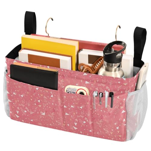 FRODOTGV Nachttisch-Caddy mit silbernem Glitzermuster, glänzend, Koralle, Aufbewahrungstasche mit festen Riemen und Wasserflaschenhalter für Nachttischregal und Etagenbett-Regal FRODOTGV Nachttisch-Caddy mit silbernem Glitzermuster, glänzend, Koralle, Aufbewahrungstasche mit festen Riemen und Wasserflaschenhalter für Nachttischregal und Etagenbett-Regal von FRODOTGV