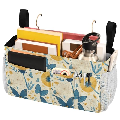 FRODOTGV Nachttisch-Organizer mit Schmetterlingen, Löwenzahn-Muster, goldfarben, mit Taschen für Zuhause, College, Schlafsaal, Etagenbett, Krankenhausbett, Kinderbett, Bettgitter FRODOTGV Nachttisch-Organizer mit Schmetterlingen, Löwenzahn-Muster, goldfarben, mit Taschen für Zuhause, College, Schlafsaal, Etagenbett, Krankenhausbett, Kinderbett, Bettgitter von FRODOTGV