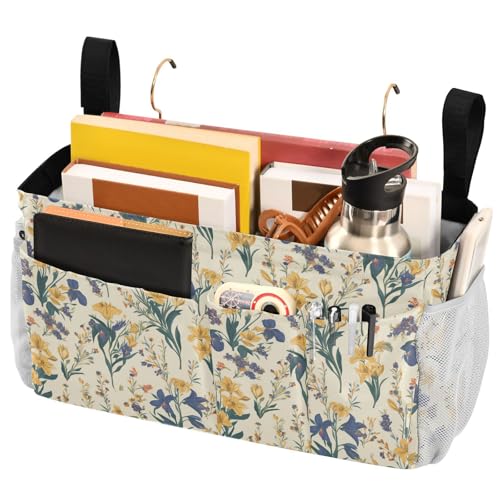 FRODOTGV Nachttischaufbewahrung Mardi Gra mit französischer Lilie, hängende Organizer-Taschen mit Taschen für Zuhause, Etagenbett, Schlafsaal, Sofa von FRODOTGV